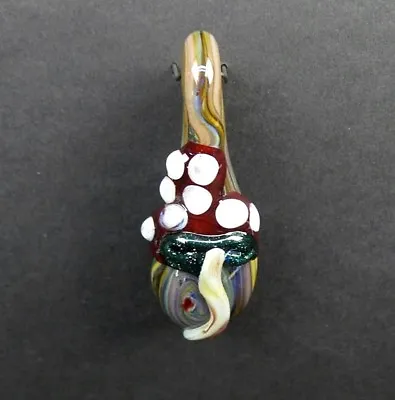 Mushroom Glass Pendant Hand Blown Amanita Art Glass Necklace Charm Handmade • $29.99