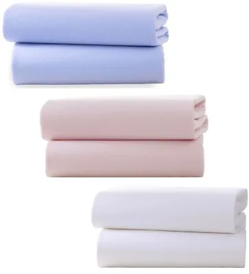 2 Pack Cotbed Fitted Sheets Pink Blue 70x140cm Baby Bed Sheets • £12