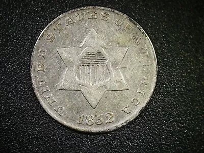 1852 3 Cent Silver Peice! XF/AU Details Very Rare Coin!! • $13.50