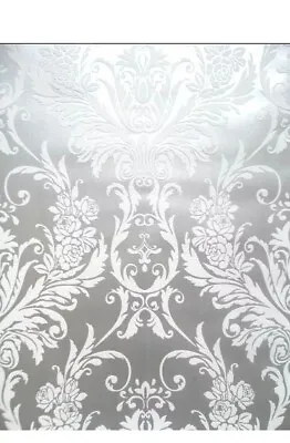 £6 • Buy Medina White & Silver Metallic Damask Feature Wallpaper By Debona ( 4001)