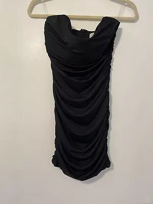 Oh Polly Black Strapless Dress Size 8 • £20