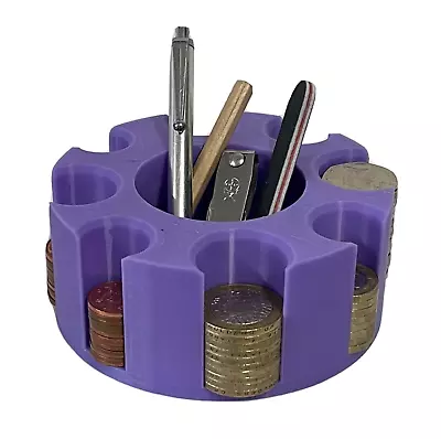 Coin Cash Note Money Organiser Mini Storage Box Sorter Savings Lilac 1p-£2 • £11.99