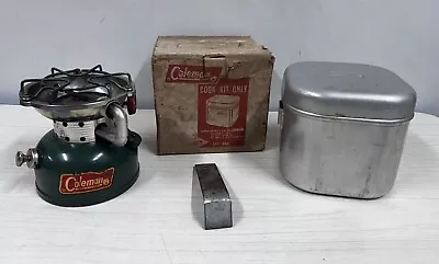 Vintage Coleman 501-960 Aluminum Cook Kit Case W/ Handle & 502  Stove W/Org. Box • $220