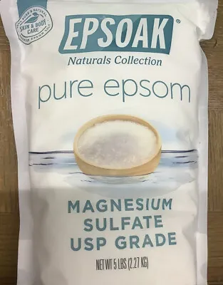 Epsoak Naturals Collection Pure Epsom Magnesium Sulfate USP Grade Salt 5lbs • $12.99