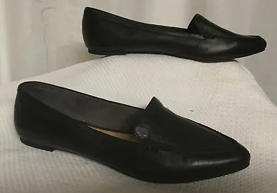 Black Soft Leather Flats Slip On Shoes Size 11 M Pointed Toe By Me Too • $14