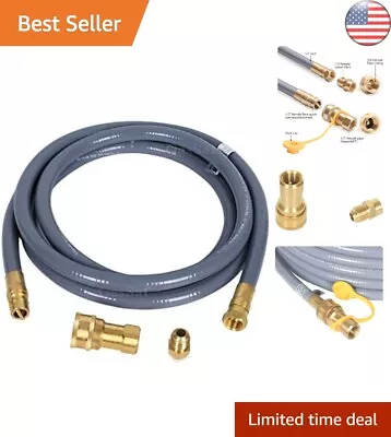 10ft Flexible Dual Fuel Natural Gas Hose - 1/2  ID - Brass - CSA Certified • $75.97