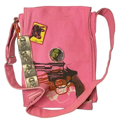 Y2K Andy Warhol Foundation X Loop NYC Shoulder Bag Pink Revolver Mao Cow Patches • $1165