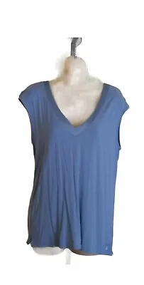Calvin Klein Powder Blue Gray Women's Short Sleeve V-Neck. • £13.49