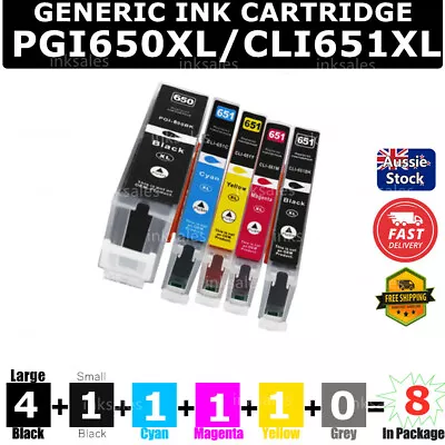 8x Generic Ink PGI 650XL CLI 651XL For Canon PIXMA MG6460 MG5560 MG7260 MX726 • $12.50