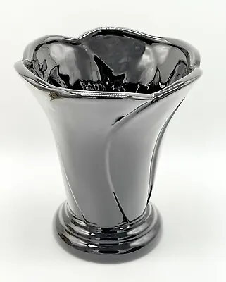 1998 Haeger Pottery Black Bouquet Vase Original Sticker • $17.50