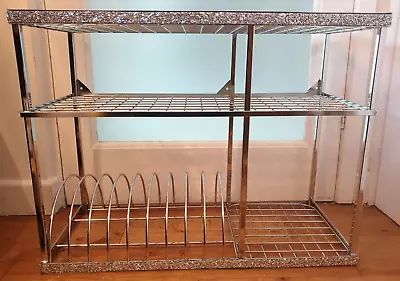 NEXT Harper Gem Diamanté Metal Kitchen Wall Unit Storage Plates Utensil Rack • £81.99