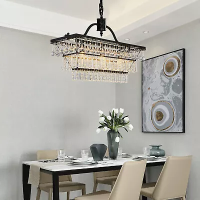 Modern Crystal Chandelier Ceiling Fixture Home Dinning Room Pendant Lamp 3-Light • $120.60