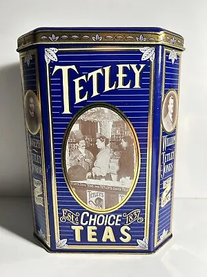 Vintage Tetley Tea Tin Blue Can 1837-1987 Tin Can Made In England United Kingdom • $18.99