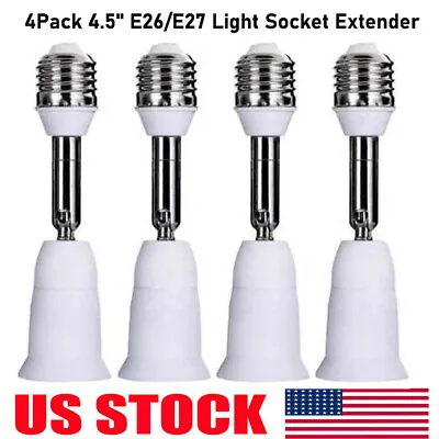 4xE26/E27 Light Socket Extender 4.5  Extension Medium Screw Base Light Converter • $13.98