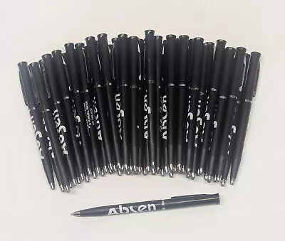 50ct Lot BLACK BARREL Thin Grip / Twist Action Retractable Misprint Pens • $18.99