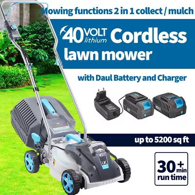 $329.99 • Buy 2x40V Cordless Lawnmower Brushless 32cm Lawn Mower With 2 Battery & Charger