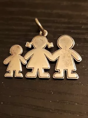 Family Charm Sterling Silver Mom Dad Child Pendant 925 NNS • $14.99