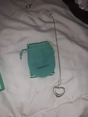 Vintage Tiffany & Co Sterling Silver Signed Elsa Peretti Open Heart Necklace • $100