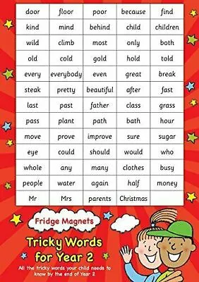 Fridge Magnet Tricky Words For Kids Ages 6-7 Year 2 Scholastic Learning Help • £6.25
