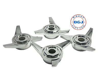 3 Bar Hex Cut Superswept Chrome Knock-Off Spinner Caps For Lowrider Wire Wheels • $299.99