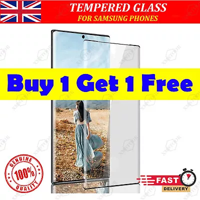 For Samsung S21 S22 Ultra 5G S8 S9 S10 Plus Tempered Glass Screen Protector Case • £3.49