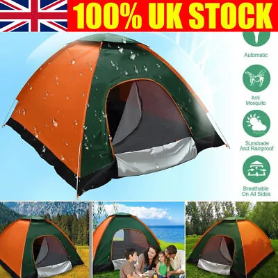 2-3 Man Automatic Instant Double Layer Pop Up Camping Tent Waterproof Outdoor UK • £21.99