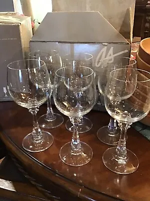 Vtg American Stemware PRINCETON CLEAR Set 6  6oz Wine Goblets  Glasses Crystal • $25