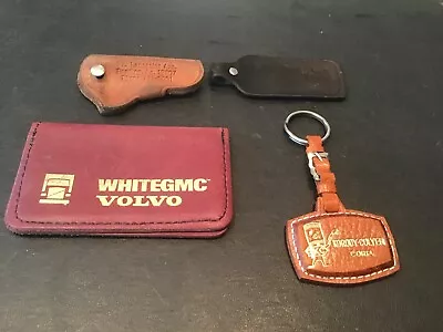 Lot Vintage Leather Car Dealer Key Holder Billfold Chevy Volvo GMC Korody-Colyer • $33