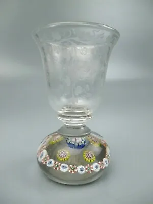 Antique Saint Louis Paperweight Vase - Millefiore Etched Grapevine Decoration • $3350