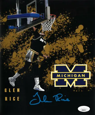 Glen Rice Signed Michigan Wolverines 8x10 Photo - JSA (National Champs) • $29.95