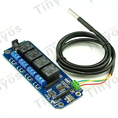 4 Channel USB/Wireless Relay Board(with Temperature DS18B20) - Andriod/iOS • $36