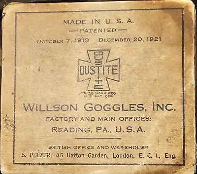 Antique Pair Of Willson Goggles  Dustite  Respirator • $14.99