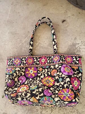 VERA BRADLEY Large Colorful Floral Tote Bag Shopper Bag 16  X 14  X 8   • $38