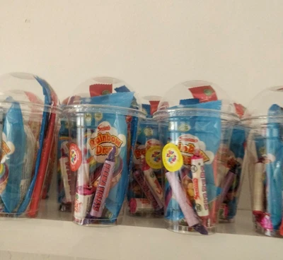 £1 • Buy  Pre-Filled VEGETARIAN Sweet Cups Birthday Party Wedding Favours Christenings 