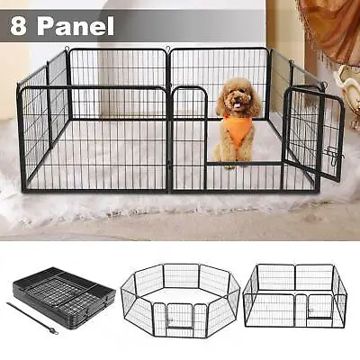 £58.99 • Buy Pet Dog Playpen Heavy Duty Metal 8 Panel Foldable Dog Animal Exercise Fence Cage