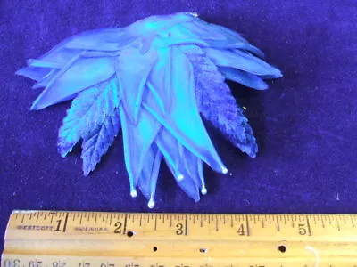 Vintage Millinery Flower Royal Blue Velvet Satin G50 • $3.75