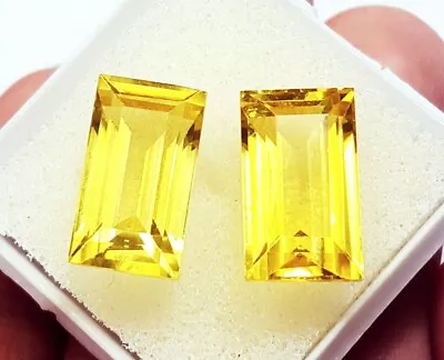 Loose Gemstone Yellow Sapphire Baguette Cut 8 To 10 Ct Certified Pair ~Free Gift • £14.63