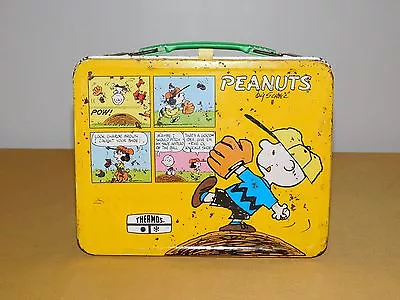 Vintage 1965 Peanuts By Schulz Charlie Brown Snoopy Metal Lunchbox • $55.99