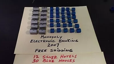 Monopoly HOUSES & HOTELS Electronic Banking BLUE AND GRAY Lot Of 42 FREE SHIPP • $6.99