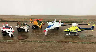 Lot 5 Micro Machines Airplanes Planes Jets Helicopter State Police Camo • $32