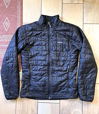 Mens PATAGONIA Black Nano Puff Primaloft Insulted Full Zip Sweater Jacket Small • $75