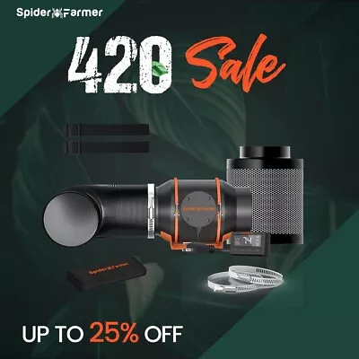 Spider Farmer 4/6 Inch Intelligent Inline Carbon Filter Grow Tent Ventilation • $197.99