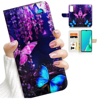 $13.99 • Buy ( For Oppo A57 / A57S ) Wallet Flip Case Cover AJ24518 Butterfly