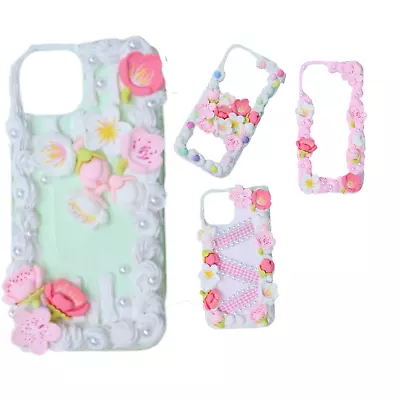 Sakura Charms DIY Phone Case Decoden Kit Flowers Pearls Ribbon Cream Charms Kits • $23.30