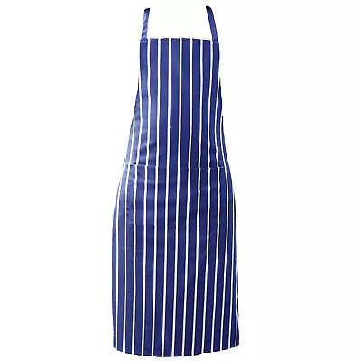 Professional Chefs Striped Apron Kitchen Cooking BBQ Baking Home Blue & White • £7.99