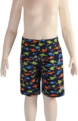 New Zoggs Waist 20  Size 3 Age 3 Years Navy Shark Fever Swim Short Shark Print • £5.99