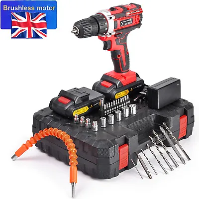 21V Cordless Drill Electric Screwdriver Impact Driver Combi Drills Kit+2*Battery • £25.99