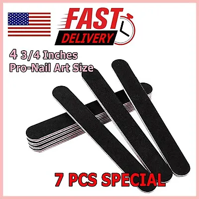 7 PCS Professional Black Nail Files Emory Board For Salon • $4.49