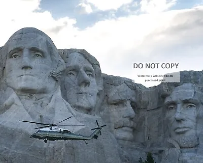 Donald Trump Aboard Marine One In Front Of Mount Rushmore - 8x10 Photo (ab-666) • $8.87