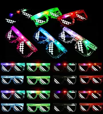 Light Up Pixel Glasses Cool Kids Glow In The Dark Party Favors Supplies 12 Pack • $14.99